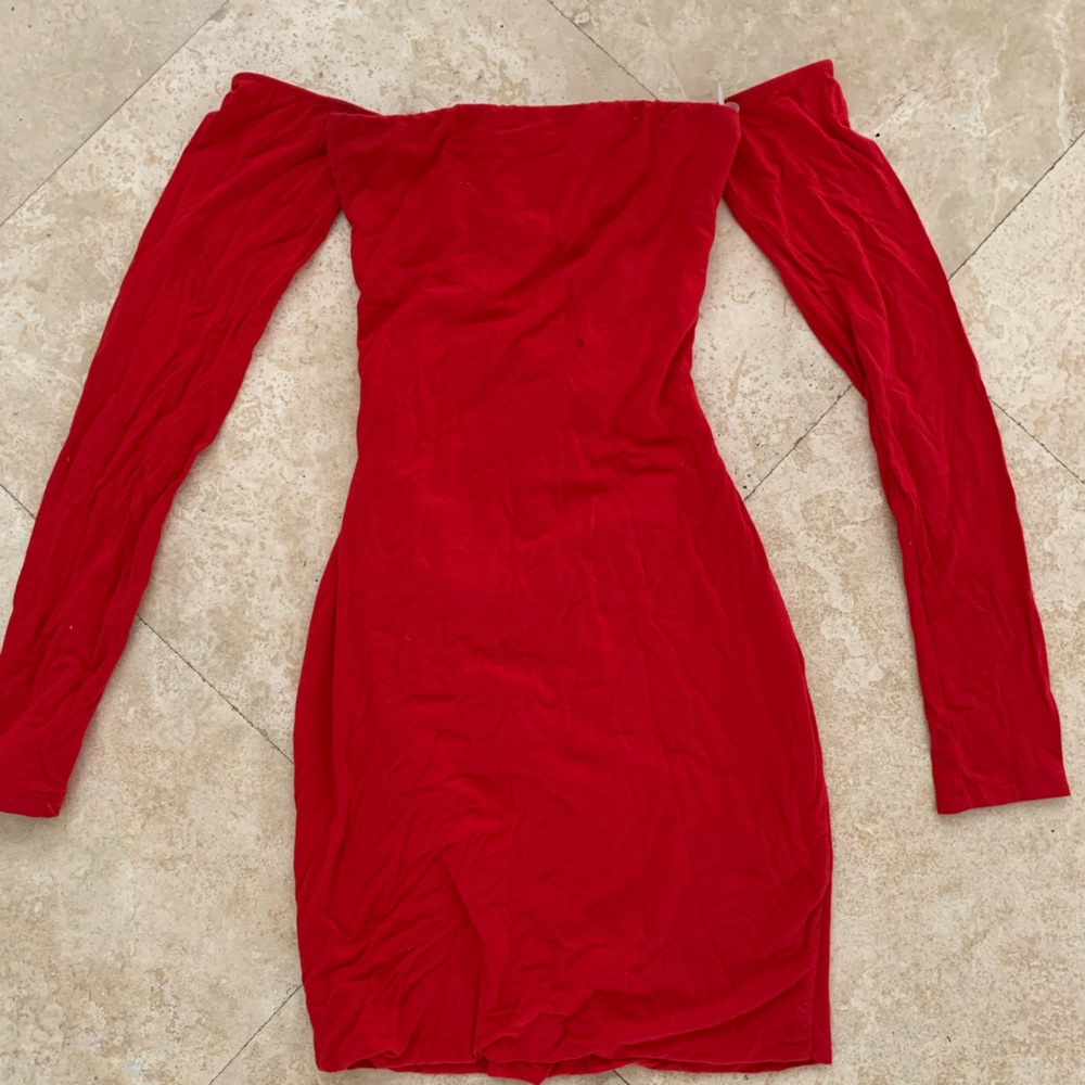 Red mini dress